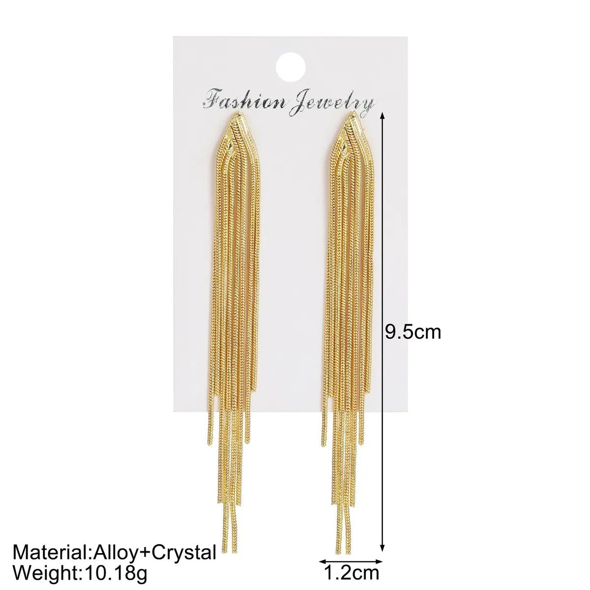 1 Pair Elegant Tassel Alloy Gold Plated Women's Drop Earrings