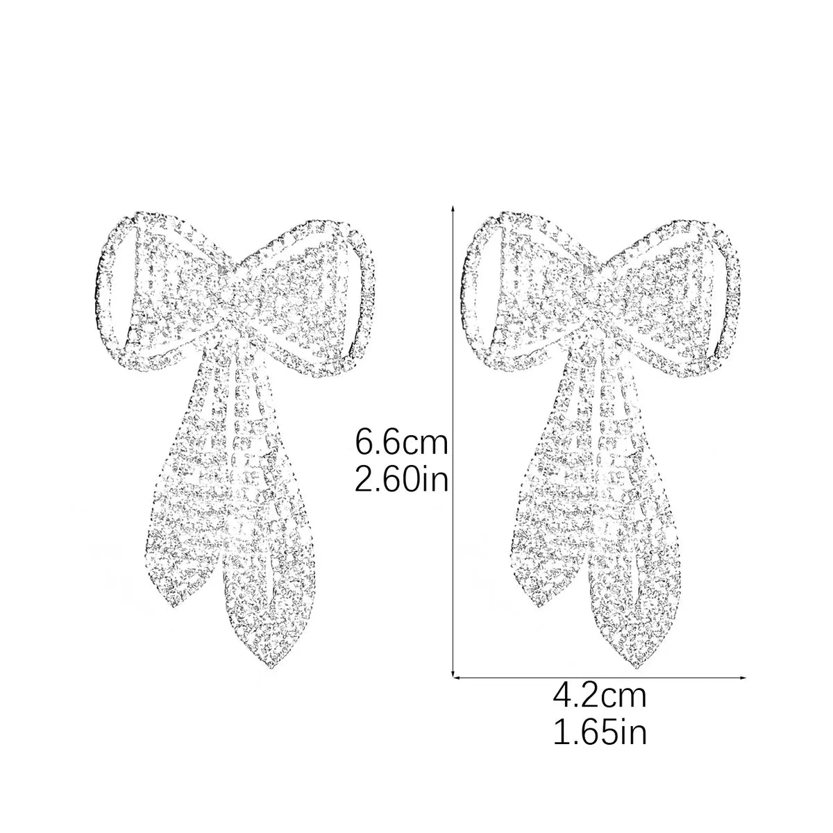 1 Pair Elegant Tassel Bow Knot Plating Inlay Alloy Rhinestones Drop Earrings