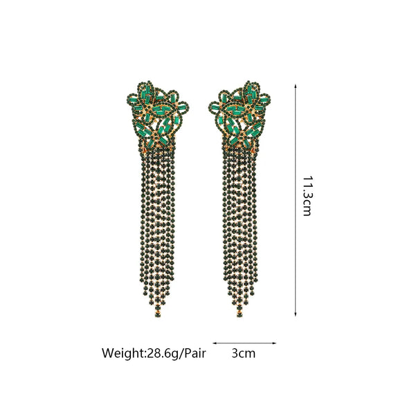 1 Pair Elegant Tassel Butterfly Tassel Inlay Alloy Glass Drop Earrings