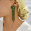 1 Pair Elegant Tassel Butterfly Tassel Inlay Alloy Glass Drop Earrings