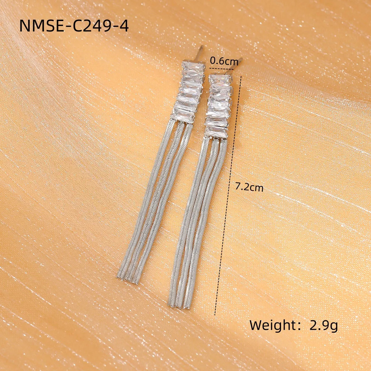 1 Pair Elegant Tassel Tassel 304 Stainless Steel Drop Earrings