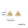 1 Pair Elegant Triangle Plating Hollow Out Inlay Copper Artificial Crystal 14K Gold Plated Ear Studs