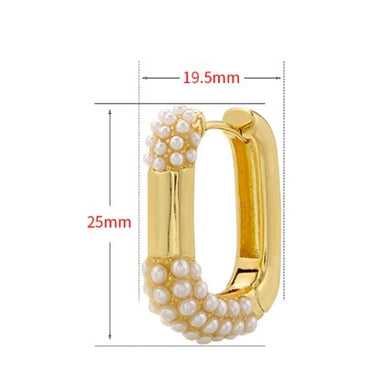 1 Pair Elegant U Shape Plating Inlay Copper Artificial Pearls 18k Gold Plated Earrings