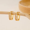 1 Pair Elegant V Shape Argyle Inlay Copper Zircon Earrings