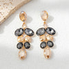 1 Pair Elegant Vacation Rhombus Grape Alloy Glass Rhinestones Drop Earrings