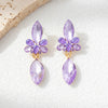 1 Pair Elegant Vacation Rhombus Grape Alloy Glass Rhinestones Drop Earrings