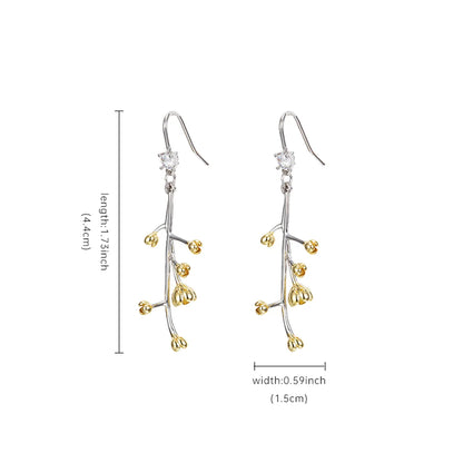 1 Pair Elegant Vacation Solid Color Inlay Copper Zircon Drop Earrings