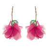 1 Pair Elegant Vacation Tropical Flower Alloy Gauze Gold Plated Drop Earrings