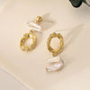 1 Pair Elegant Vintage Style Irregular Copper 18K Gold Plated Drop Earrings