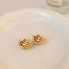 1 Pair Elegant Vintage Style Moon Flower Bow Knot Plating Alloy Drop Earrings