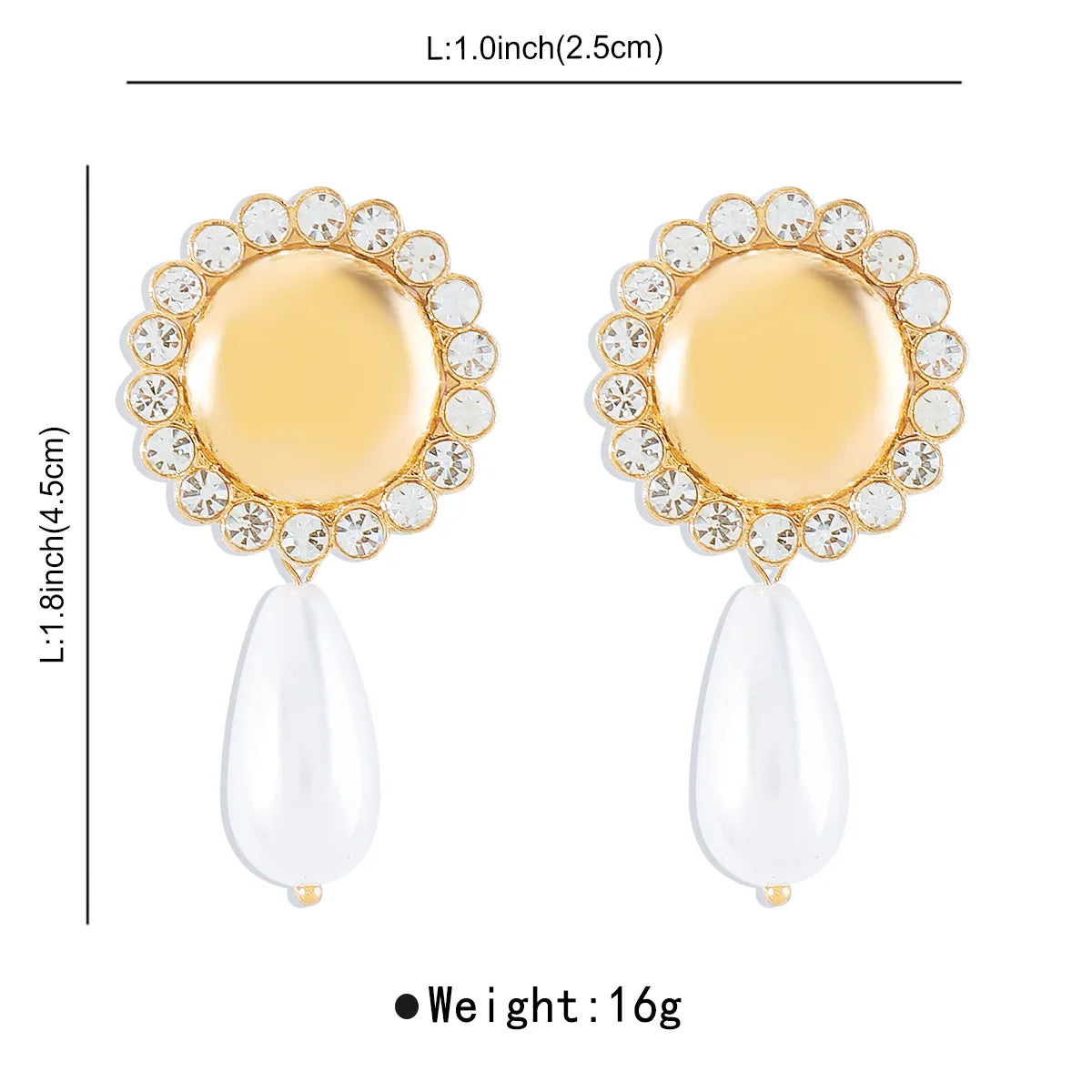 1 Pair Elegant Water Droplets Plating Inlay Alloy Artificial Pearls Rhinestones Drop Earrings