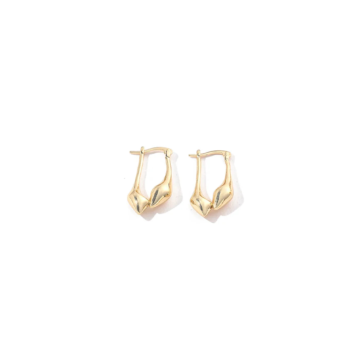 1 Pair Elegant Water Droplets Polishing Plating Copper 18k Gold Plated White Gold Plated Hoop Earrings