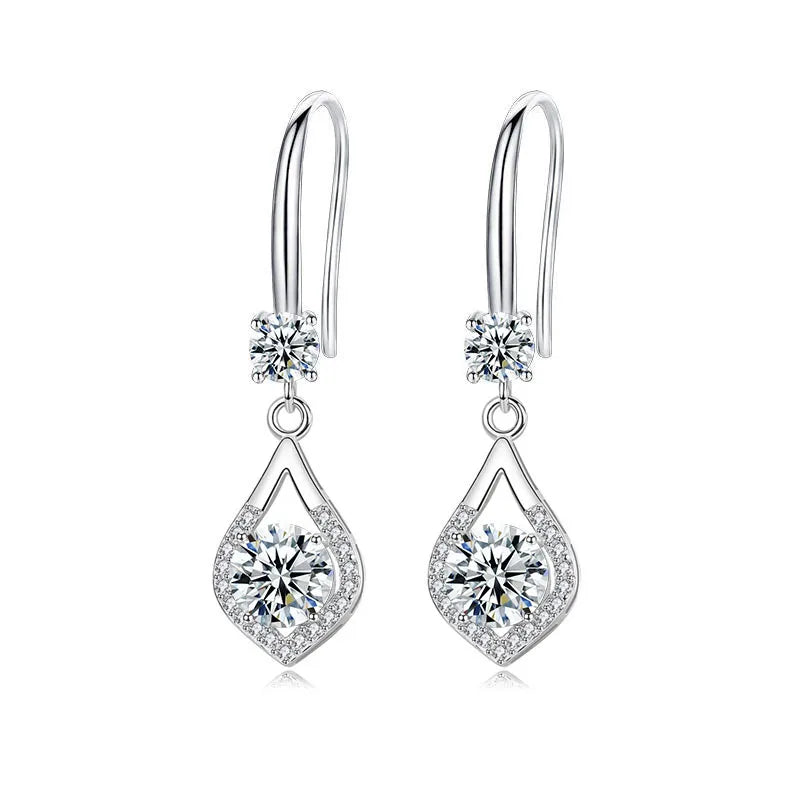 1 Pair Sterling Silver 925 Silver Water Droplets Drop Earrings