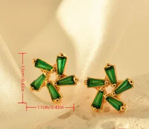 1 Pair Elegant Windmill Alloy Ear Studs