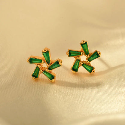 1 Pair Elegant Windmill Alloy Ear Studs