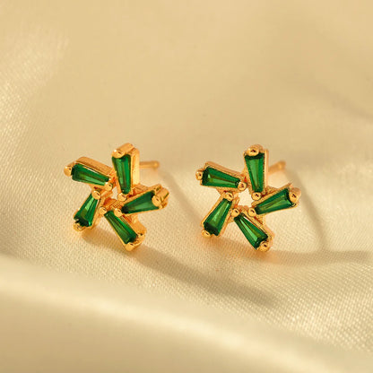 1 Pair Elegant Windmill Alloy Ear Studs