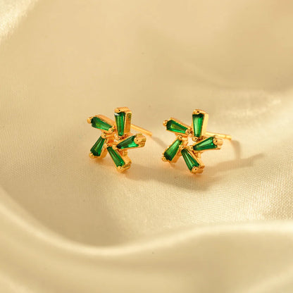 1 Pair Elegant Windmill Alloy Ear Studs