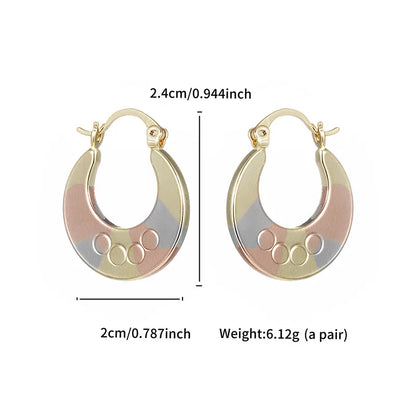 1 Pair Elegant XUPING Geometric Plating Copper 18K Gold Plated Hoop Earrings