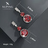 1 Pair Elegant Xuping Round Plating Inlay Copper Alloy Artificial Gemstones White Gold Plated Drop Earrings