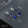 1 Pair Elegant Xuping Round Plating Inlay Copper Alloy Artificial Gemstones White Gold Plated Drop Earrings