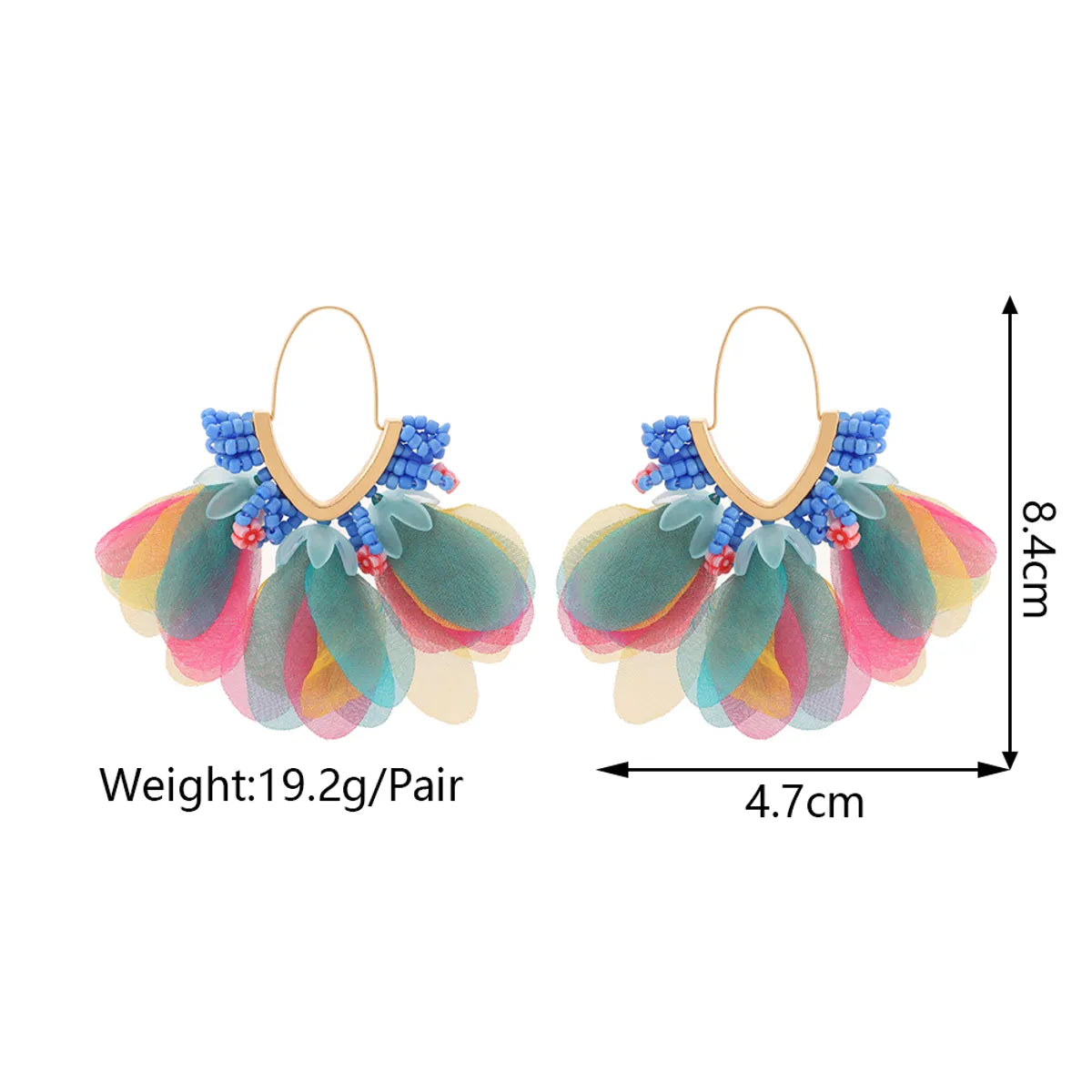 1 Pair Ethnic Style Bohemian Geometric Petal Alloy Earrings