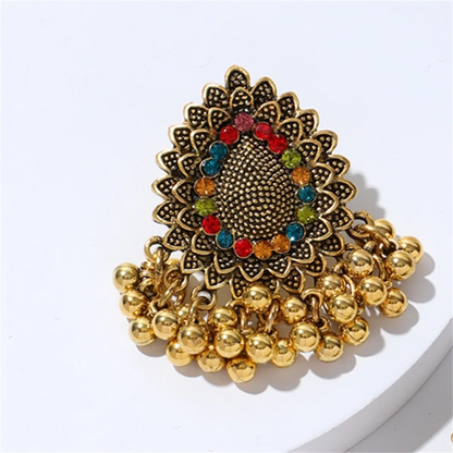 1 Pair Ethnic Style Bohemian Geometric Plating Inlay Stainless Steel Rhinestones Drop Earrings