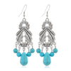 1 Pair Ethnic Style Bohemian Geometric Water Droplets Inlay Zinc Alloy Turquoise Drop Earrings