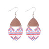 1 Pair Ethnic Style Bohemian Star Stripe Arylic Wood Drop Earrings