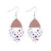 1 Pair Ethnic Style Bohemian Star Stripe Arylic Wood Drop Earrings