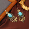 1 Pair Ethnic Style Classic Style Geometric Water Droplets Inlay Alloy Turquoise Rhinestones Drop Earrings