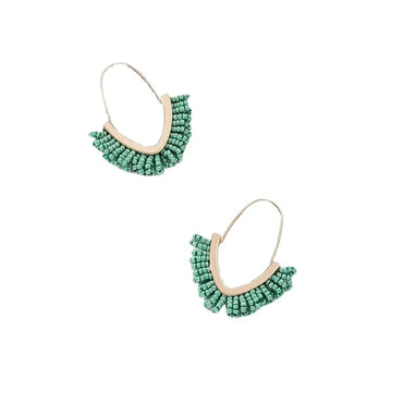 1 Pair Ethnic Style Colorful Arylic Alloy Beaded Women'S Hoop Earrings