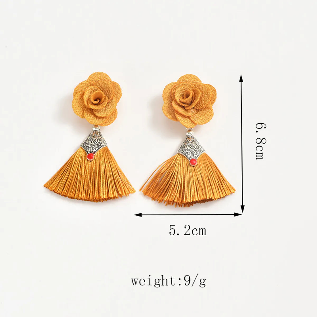 1 Pair Ethnic Style Flower Mixed Materials Drop Earrings