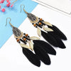 1 Pair Ethnic Style Flower Plating Alloy Feather Drop Earrings