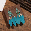 1 Pair Ethnic Style Flower Plating Alloy Feather Drop Earrings