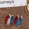 1 Pair Ethnic Style Geometric Leaf Alloy Drop Earrings