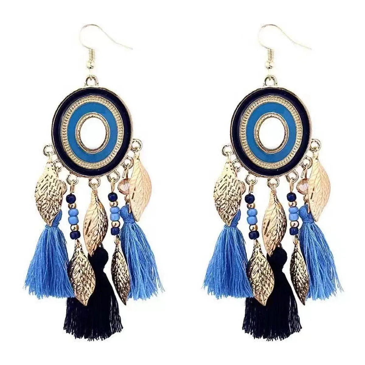 1 Pair Ethnic Style Geometric Leaf Alloy Drop Earrings