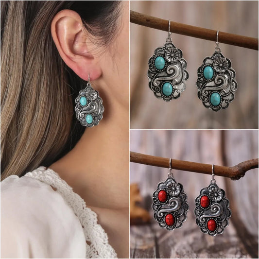 1 Pair Ethnic Style Geometric Plating Alloy Drop Earrings