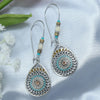 1 Pair Ethnic Style Geometric Plating Alloy Turquoise Drop Earrings