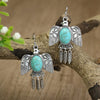 1 Pair Ethnic Style Geometric Plating Alloy Turquoise Drop Earrings