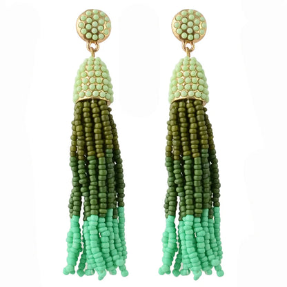 1 Pair Ethnic Style Geometric Tassel Plating Alloy Drop Earrings