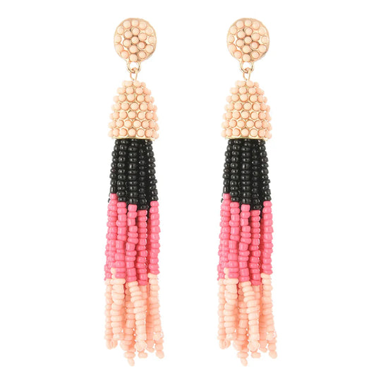 1 Pair Ethnic Style Geometric Tassel Plating Alloy Drop Earrings