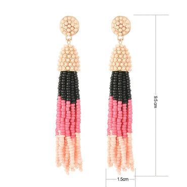 1 Pair Ethnic Style Geometric Tassel Plating Alloy Drop Earrings