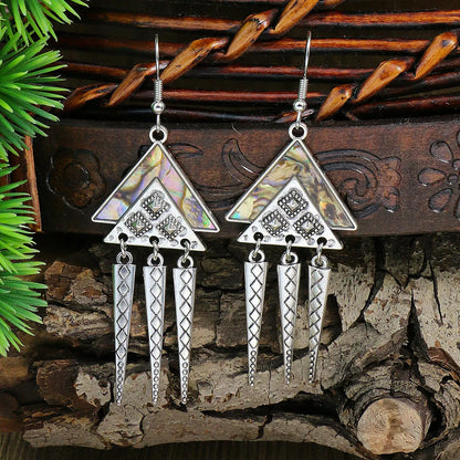 1 Pair Ethnic Style Geometric Tassel Zinc Alloy Drop Earrings