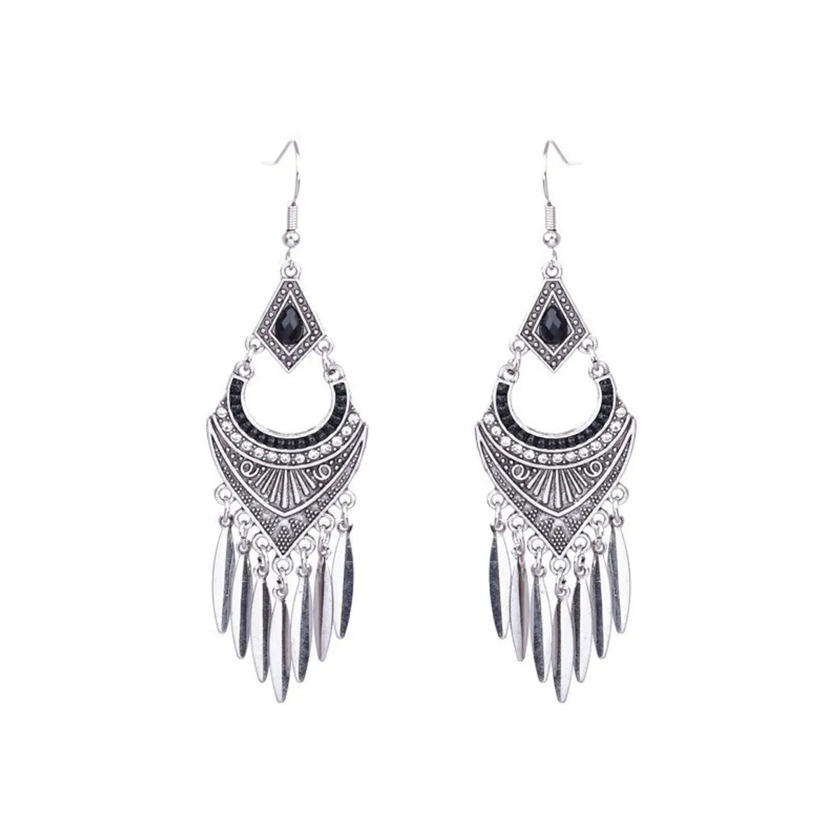 1 Pair Ethnic Style Geometric Tassel Zinc Alloy Drop Earrings