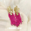 1 Pair Ethnic Style Leaf Beaded Braid Alloy Earrings