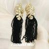 1 Pair Ethnic Style Leaf Beaded Braid Alloy Earrings