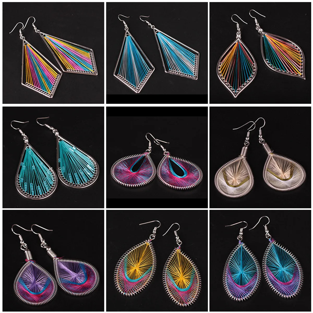 1 Pair Ethnic Style Oval Water Droplets Alloy Plating Women'S Drop Earrings