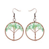 1 Pair Ethnic Style Pastoral Tree Hollow Out Natural Stone Copper Drop Earrings