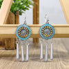 1 Pair Ethnic Style Round Inlay Alloy Turquoise Drop Earrings