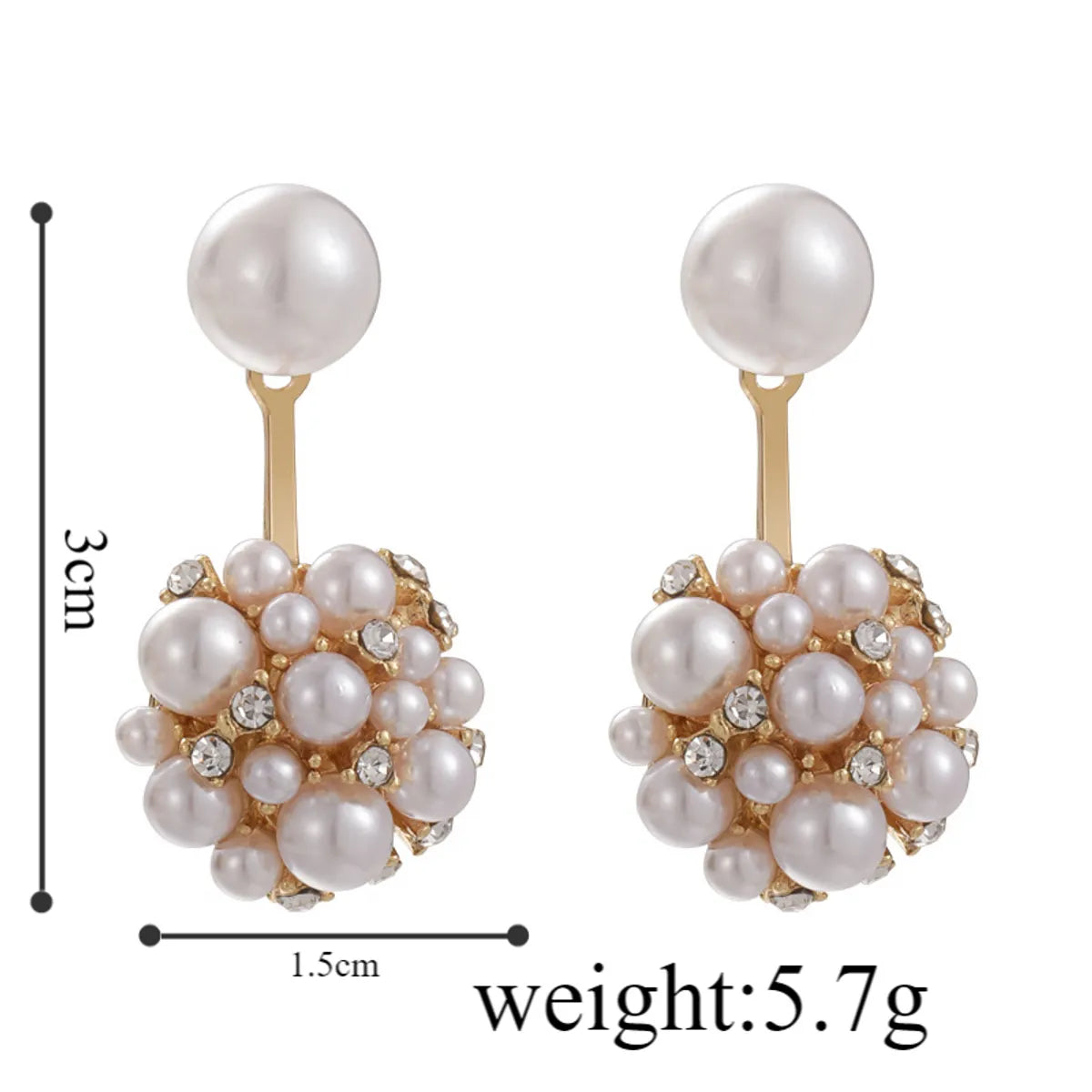 1 Pair Ethnic Style Simple Style Flower Plating Inlay Alloy Pearl Gold Plated Drop Earrings